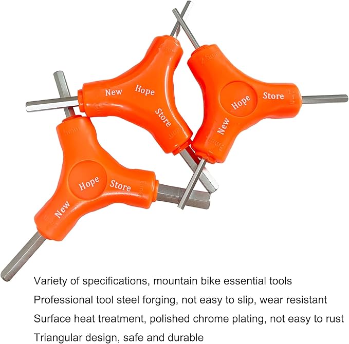 3-Way Bike Hex Wrench Set, Y Allen Wrench All-In-One Multifunctional Biking Maintenance Tool Cycling Torque Spanner Internal Hex Key Repair Tool for Mountain Bicycle, 3Pcs(2.5, 3, 4, 5, 6, 8mm)