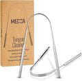 Tongue Scrapers - Pack of 2 - Stainless Steel Tongue Cleaners Brush for Help Getting Rid of Bad Breath & Bacteria - Food Scraper to Keeps Mouth & Teeth Healthy and Clean - Essential Dental Hygiene Kit