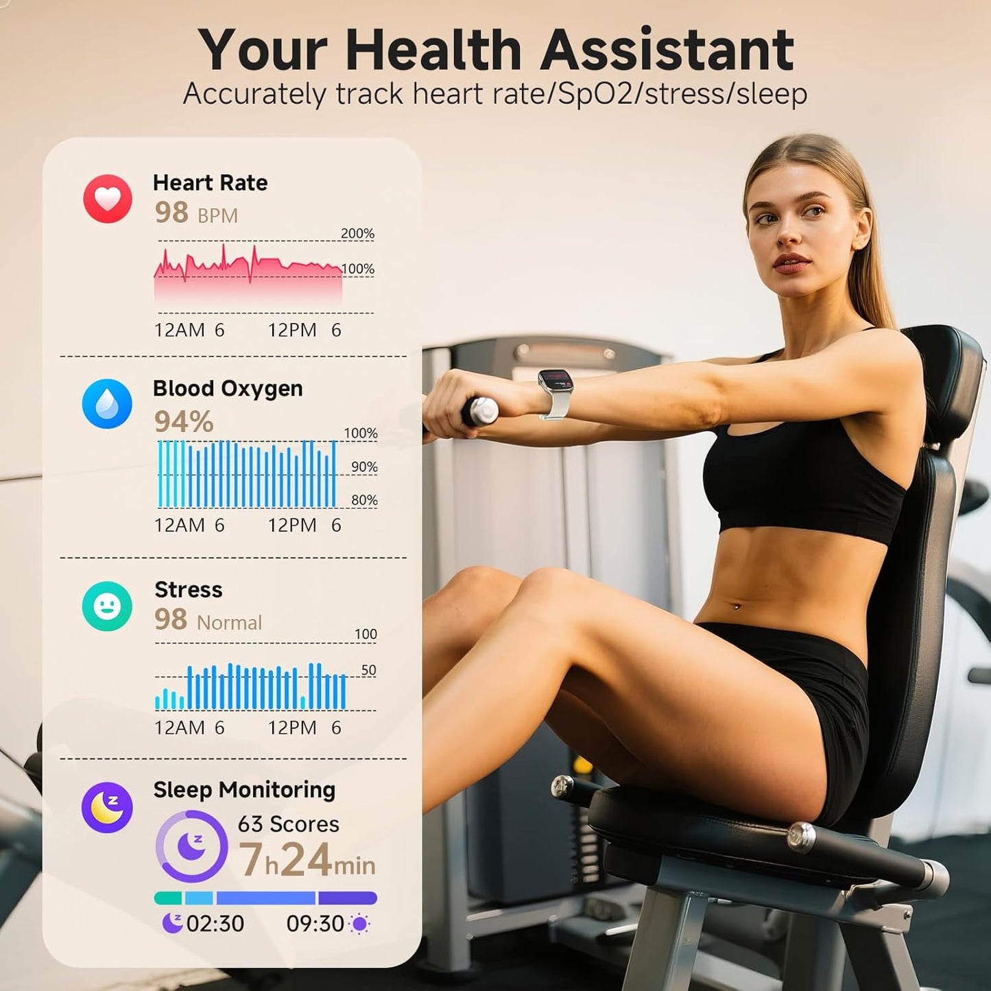 2025 SOUYIE Smart Watch for Men and Women with SOS Emergency Alert, 1.85" AMOLED Fitness Tracker with 100+ Sports Modes, Heart Rate, SpO2, Sleep Monitor, IP68 Waterproof, Compatible Android and iPhone