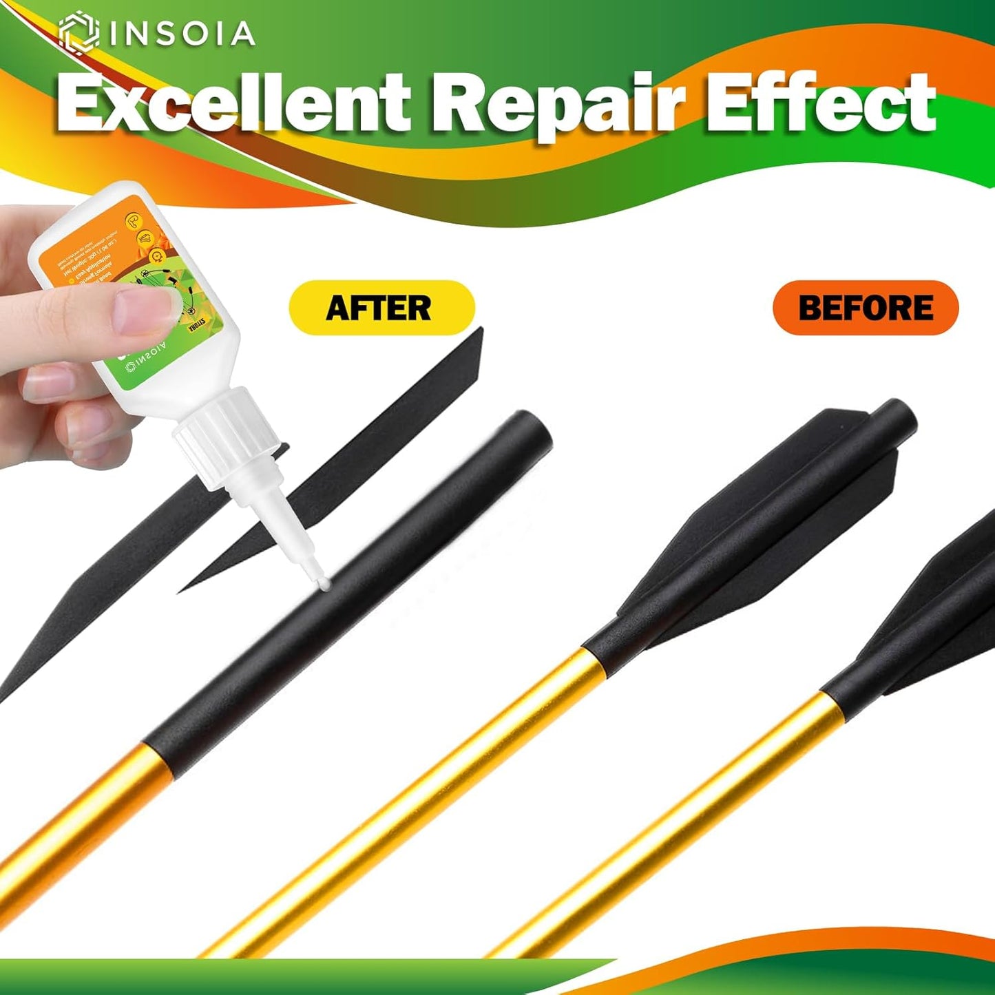 Arrow Fletching Glue, 20g Clear Fast-Dry Insert Adhesive for Arrow Vanes, Feathers & Fletching – Super Bond Arrow Glue for Carbon, Aluminum & Wood Shafts, Waterproof & Precision Tip