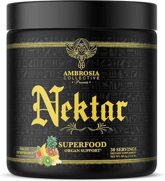 Ambrosia Nektar - Superfood Powder | Complete Health Supplement | 30 Servings (Fruit Symphony)