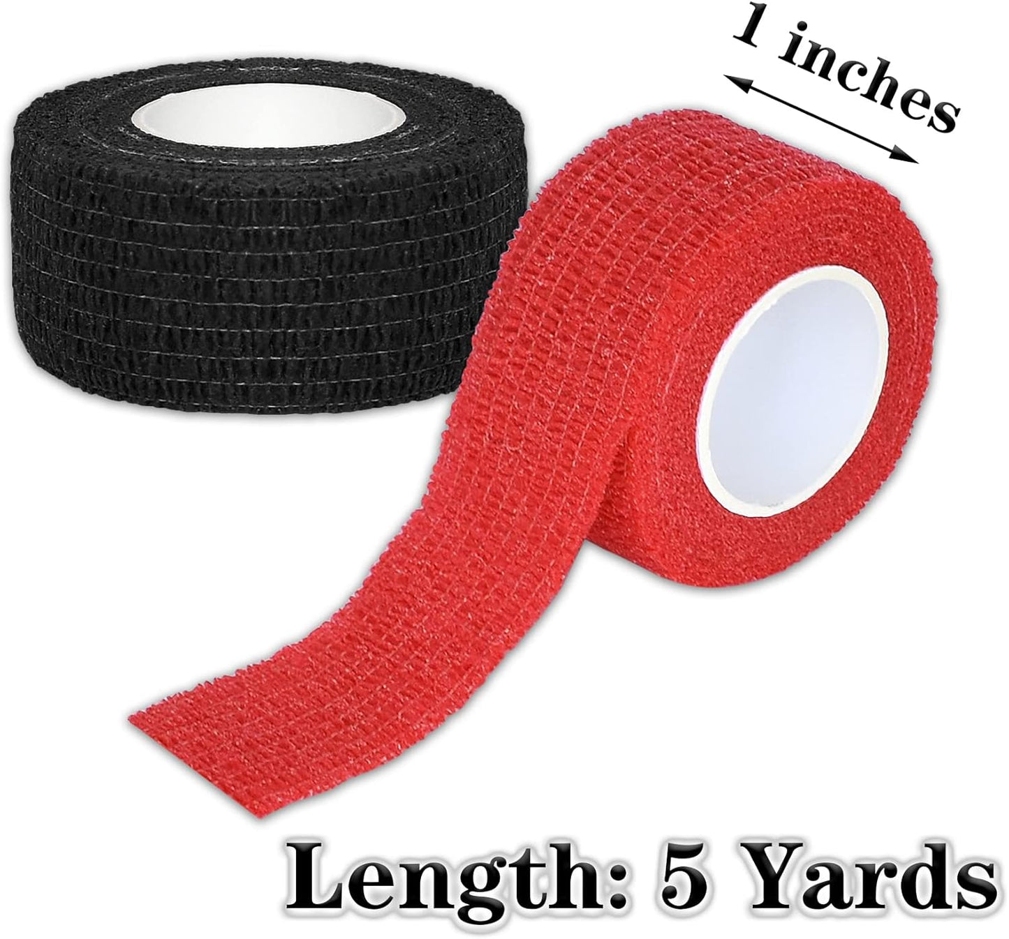 8 Rolls 1” Cohesive Bandage Self Adherent Bandage Wrap Breathable Vet Tape Elastic Adhesive Bandage for Sports, Wrist, Ankle, Tattoo Wraps(Rainbow Colors)