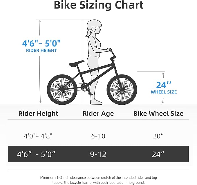 JOYSTAR Brockway Freestyle Kids BMX Bikes 20" 24" Kids Bicycles for 6-14 Years Old Boys Girls and Beginner-Level Riders 2 Pegs Multiple Colors