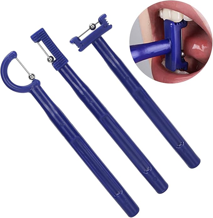 3PCS Tongue Tip Exercise Set, Speech Tools Oral Muscle Training Tool, Tongue Retaining Device for Oral Salivation, Drooling, and Dysphagia