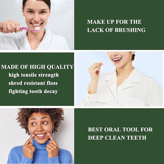 Dental Floss Picks of 320 Count Triple Clean Toothpicks Sticks,Work Smooth Perefct for Tight Teeth,Especially for Sweet Tooth,Helps Fight Dental Caries,Gum Health(3 Pack)