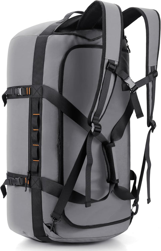 40L/60L/90L Large Waterproof Duffle Bag Backpack for Men, Mens Duffel Backpack Bags for Traveling, Heavy Duty (Grey, 40L)