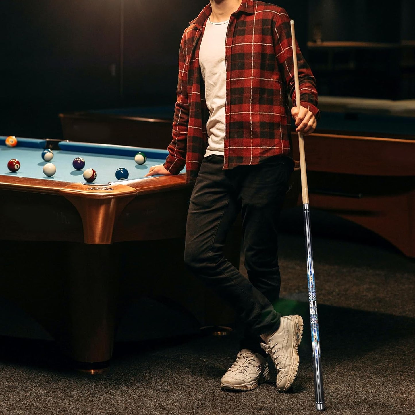 Kmise Professional Pool Cue Stick - 19 20 21oz Canadian Maple Cue Sticks, Low Deflection Shaft with Telescopic Carbon Fiber Extension, Pool Sticks for Aults, Billiard Cue Sticks with Leather Cue Case