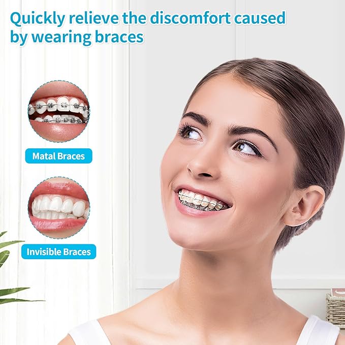 Orthodontic Wax 120 Pack, Easy to Mold Braces Wax, Dental Wax Long-Lasting Hold, Portable and Easy to Tear,Food Grade Relief Wax for Home Travel Office (Strawberry)