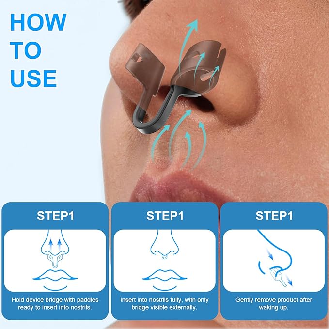 Anti Snoring Devices, Nasal Dilator for Sleeping, Effective to Relieve Snoring, for Nasal Snorers, Reusable Snoring Device to Enjoy a Peaceful Night's Sleep - 3 Pack (M)