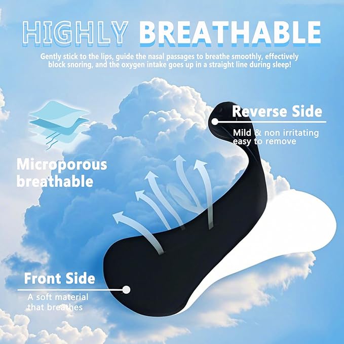 Nasal Strips for Snoring (60 Count),Nasal Strips for Breathing,Stop Snoring,Oil & Sweat Proof High-Adhesive Patch,Better Sleep & Anti Snore,Gentle On Skin,Clear Airways