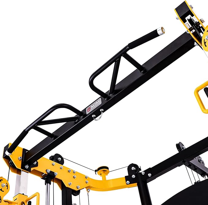 Altas Strength 3059 Smith Machine Home Gym Equipment with 1000 lbs Weight Capacity 2000 lbs Cables Strength Training Power Cages for Squats Presses Lunges Deadlifts Easy Assembly Included Accessories