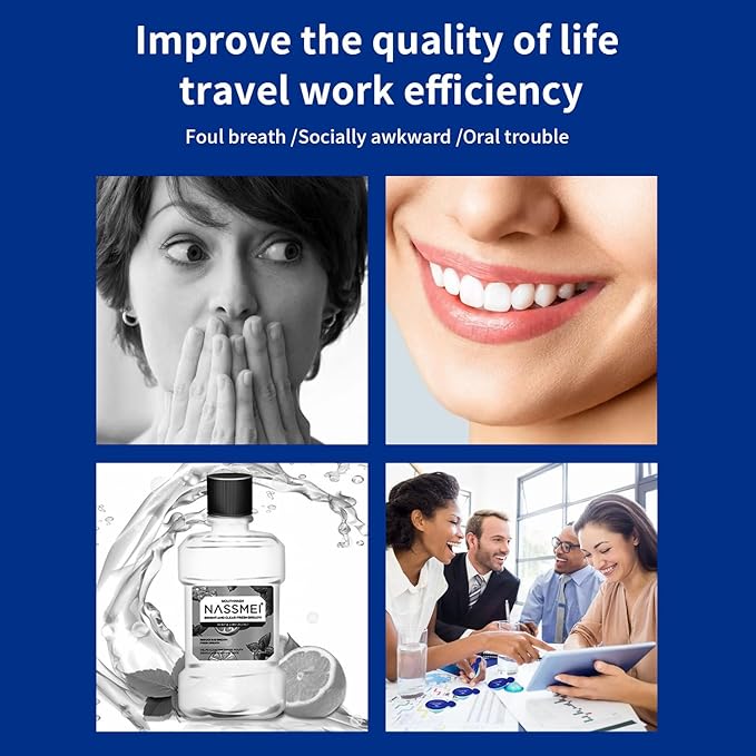 MySmile Water Flosser Mouthwash, Travel Size Concentrated Mouth Wash for Adults, 15x Concentrated Equals 200 FL oz, Alcohol Free for Bad Breath, Fresh Mint, (30 Uses, 0.06 fl oz)