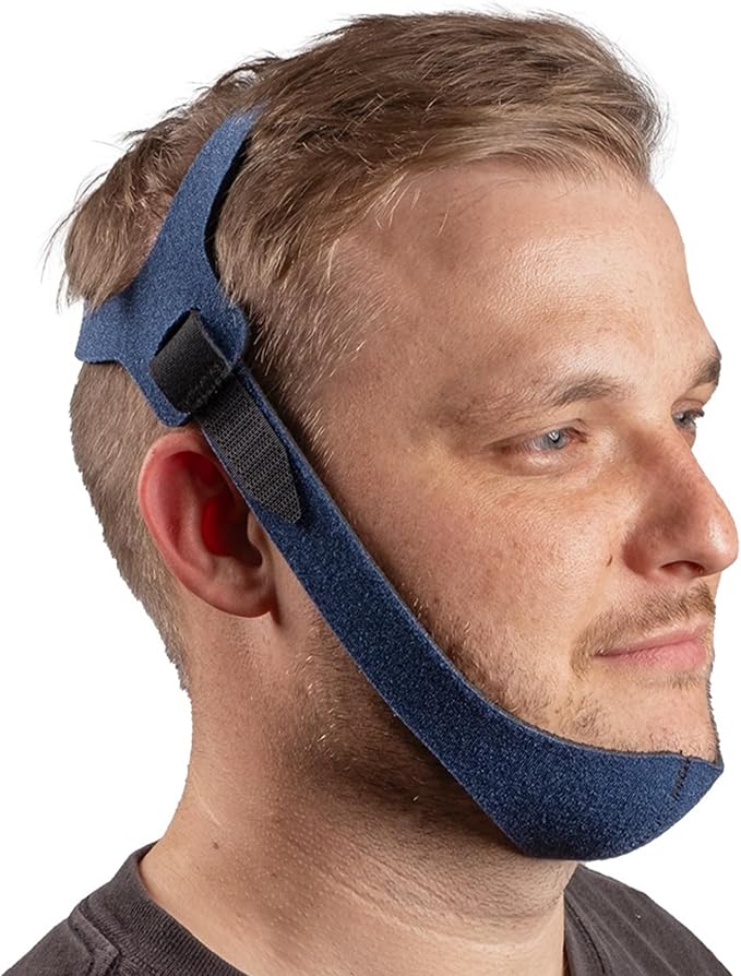 LifeSource Made in America Snoring Halo Chin Strap for CPAP Users, Chin Strap for Snoring Solution, Breathable, Adjustable, Latex Free, Comfortable Sleep Support for Men & Women