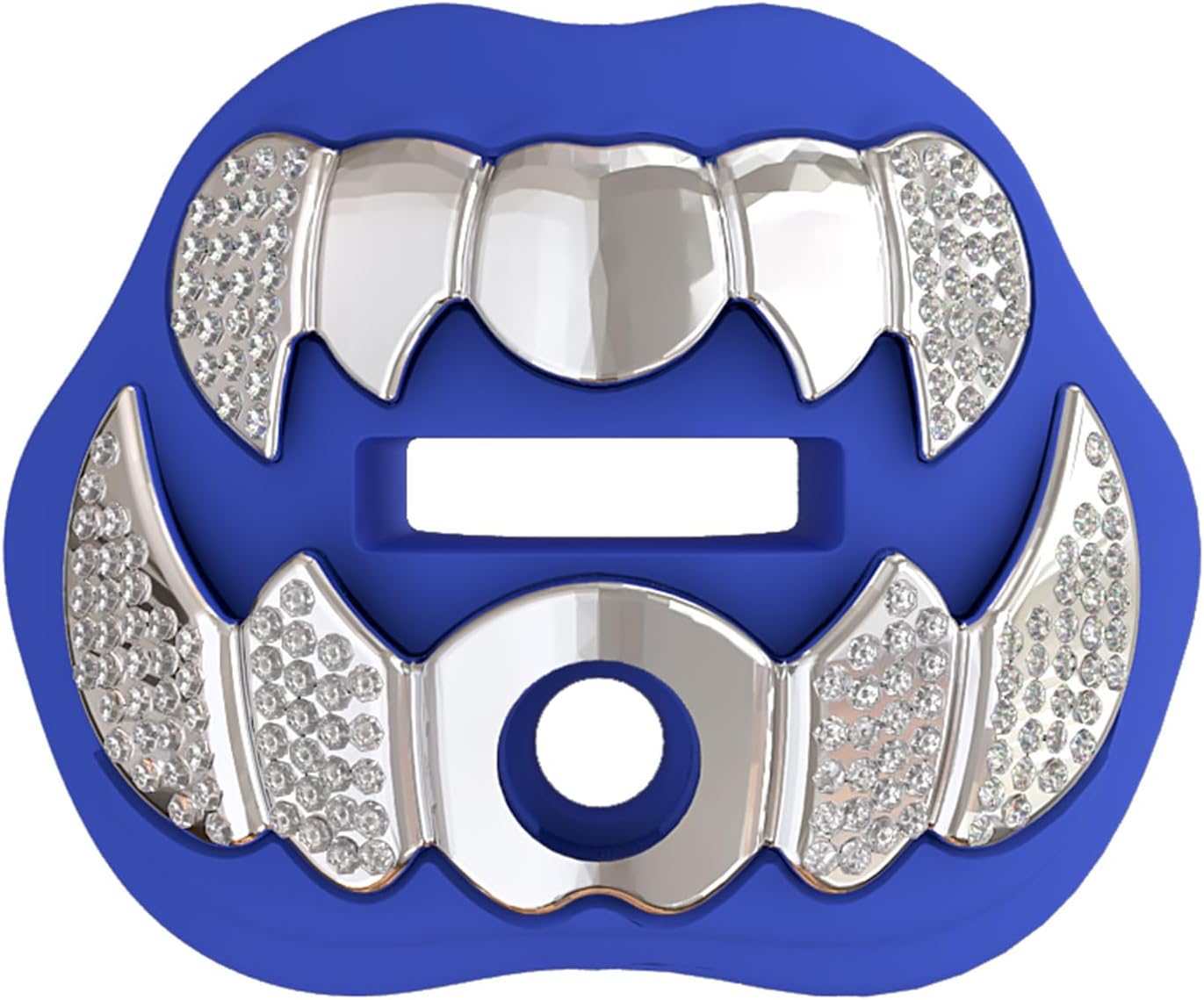LeCool Football Mouth Guard with Connected Strap- 3D Beast Chrome Adult and Youth Mouth Guard-Mouth Piece for Sports for Maximum Air Flow and Teeth Protection
