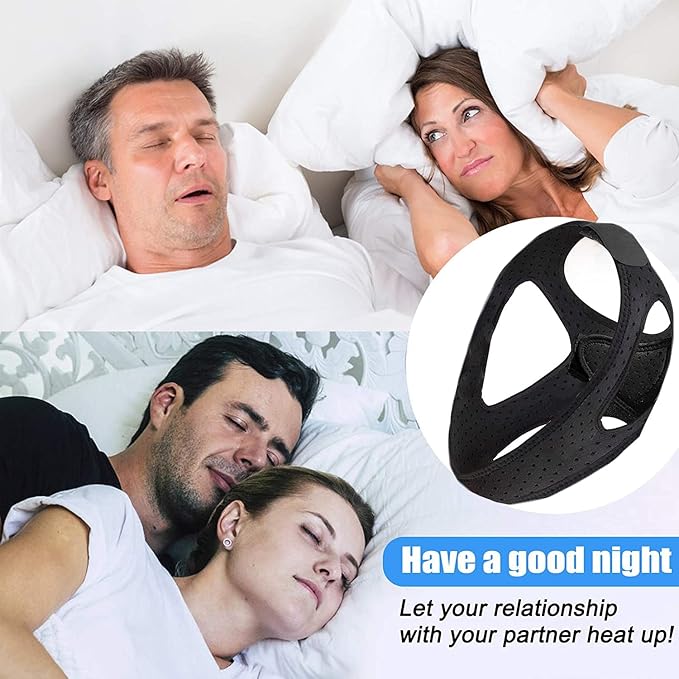 Chin Strap for Snoring Snore Chin Strap for Men & Women Comfortable Jaw Support Snoring Solution Adjustable Effective Snoring Sleep Device Reducing Aid for Women and Men (Medium)