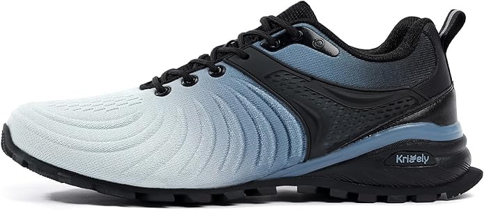 Kricely Men's Walking Shoes Breathable Lightweight Fashion Sneakers Non Slip Sport Gym Jogging Trail Running Shoes