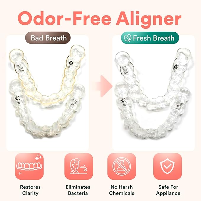 Weiss Naturals Retainer Cleaner Tablets, Invisalign Cleaner, Remove Stains, Odors & Plaque, FSA & HSA Eligible, Night Guard Cleaners PERSULFATE & DYE-FREE 4-Month Supply, Denture Cleaners 120 Tablets