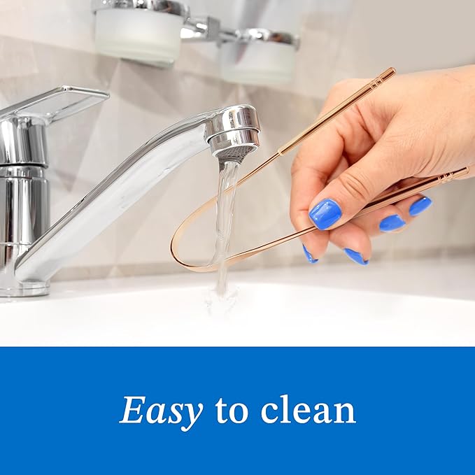 Mouthology Copper Tongue Scraper for Adults (2 Pack), Reduce Bad Breath, Metal Tongue Scraper, Tongue Cleaner, Tongue Scraper, Tongue Scrubber, Tongue Cleaner for Adults, Tongue Scraper Reusable