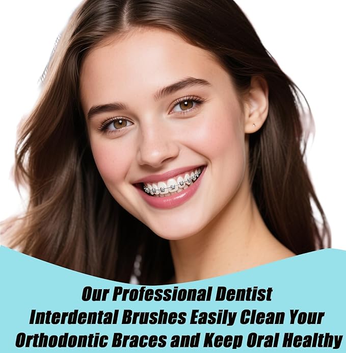 130-Count Interdental Brushes Set - Black & White Orthodontic Cleaning Kit with Spiral Brush Heads, Braces-Friendly Flossers & Toothpicks for Efficient Teeth & Braces Care