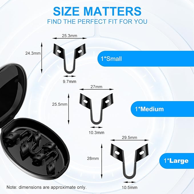 Anti Snoring Devices, Nasal Dilator for Sleeping, Effective to Relieve Snoring, for Nasal Snorers, Reusable Snoring Device to Enjoy a Peaceful Night's Sleep - 3 Pack (S/M/L)