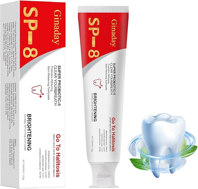 SP-8 Ultra Whitening Probiotics Toothpaste, Fresh Breath Deep Cleaning Care Oral Health.(1Pcs)