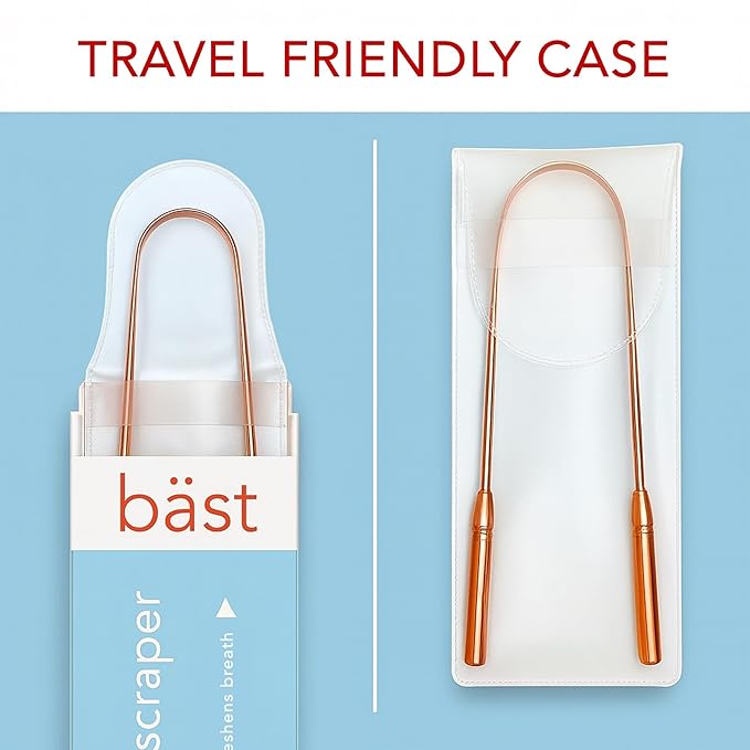 Tongue Scraper • 100% Copper (2 Pack) Premium Tongue Cleaner • Improve Oral Health • Ayurvedic Cleaning Tool