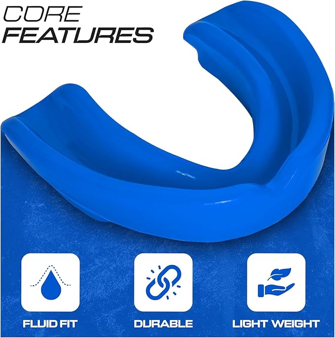 Sports Mouth Guard for Kids,Youth,Boys,Girls,Child Teen Mouthguard with Case (BPA Free) for Boxing, Martial Arts,MMA Karate,Lacrosse,Football,Soccer and All Contact Sports (Royal Blue)