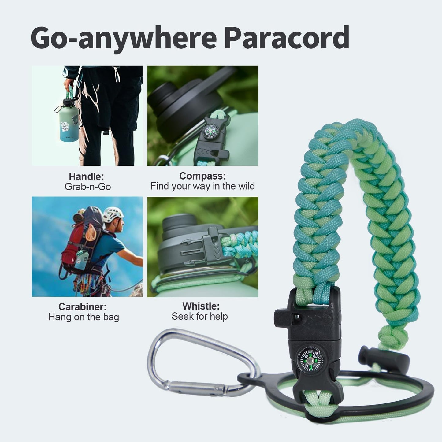 64 oz Insulated Water Bottle with Straw (Cold for 48 Hrs), Half Gallon Stainless Steel Triple Wall Vacuum Sports Water Jug, Leakproof Hydro Cup Flask with Straw Spout Lids & DIY Stickers