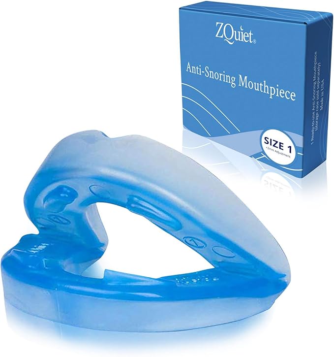 ZQuiet, Anti-Snoring Mouthpiece, Comfort Size #1, Single Refill, Blue, Made in USA, BPA-Free, Medical-Grade Material