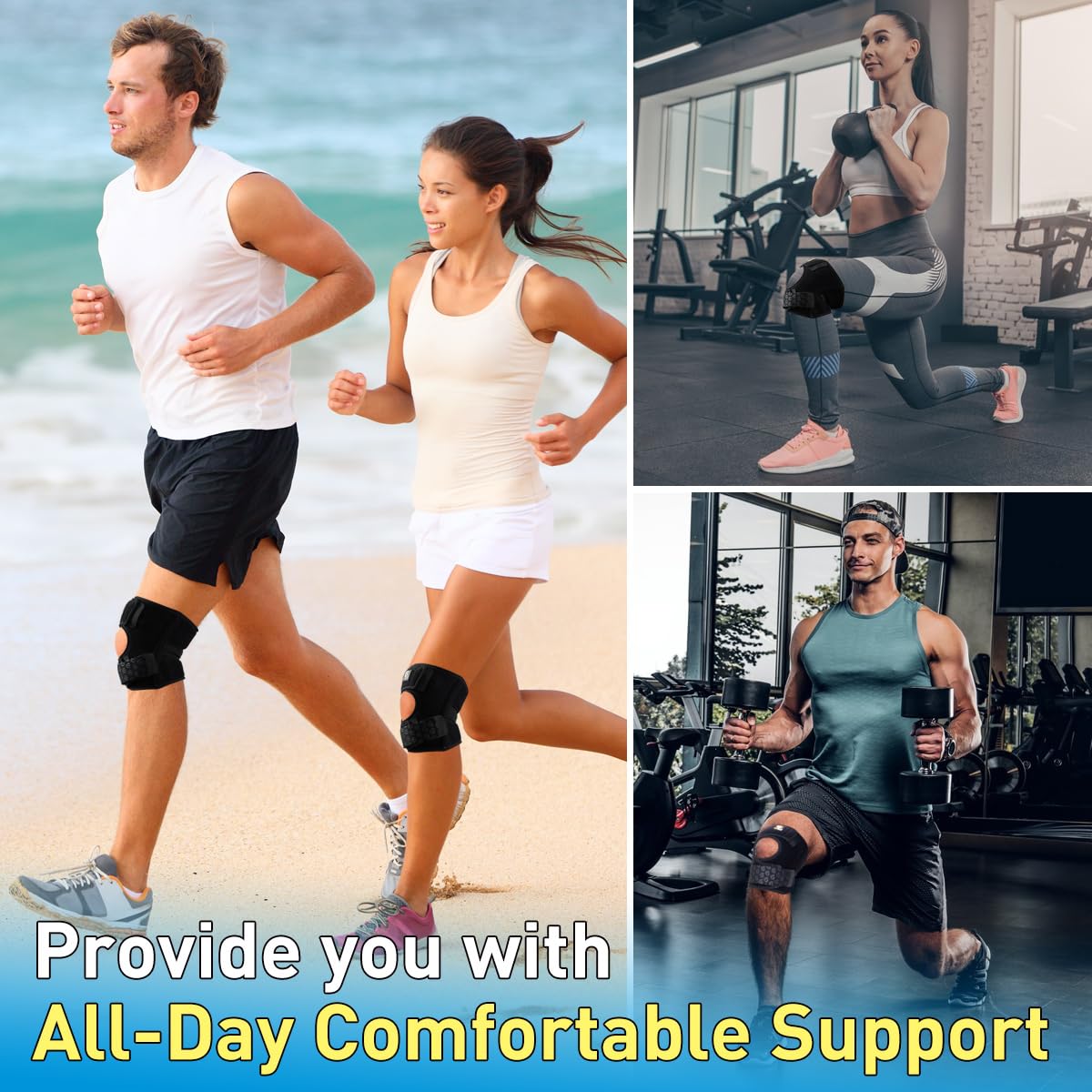Knee Brace for Men Women Knee Pain Relief Patellar Tendon Support Strap Adjustable Patella Stabilizer Knee Straps for Meniscus Tear,Injury Recovery,Mcl