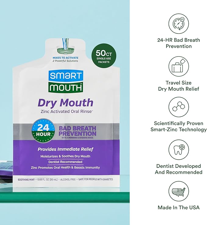 SmartMouth Dry Mouth Rinse Single Pack – 50 Pack