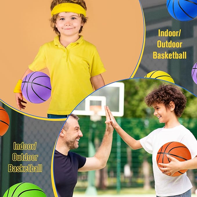 Jerify 12 Pack Official Size Rubber Basketballs for Kids Child Junior Youth Indoor Outdoor Sports Basket Balls with Pump Back to School Student Gifts Operation Christmas Bulk Items