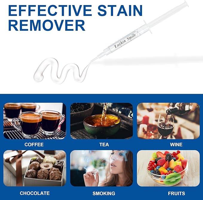 LUCKIN SMILE 10 * 3ML Teeth Whitening Gel Refill, 22% Carbamide Peroxide Suitable for Sensitive Teeth Whitening, 60 Whitening Treatments, Teeth Whiteners Used in Conjunction with Teeth Whitening Kit