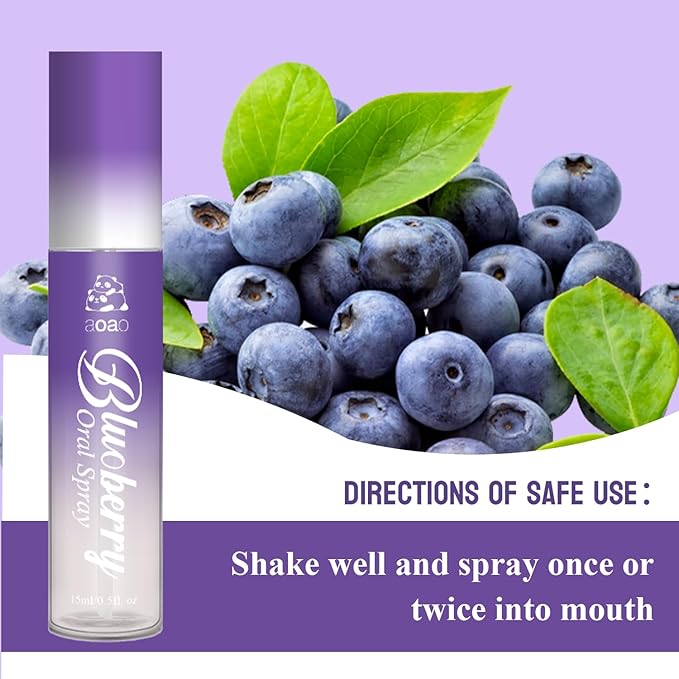 Oral Spray for Adults, Mouth Freshening Spray, Portable Peppermint Oral Freshener, Alcohol & Fluoride-Free Oral Care Mouth Spray, Travel, Dates, Office, Dry & Bad Breath,0.5fl.oz (Purple/Blue)