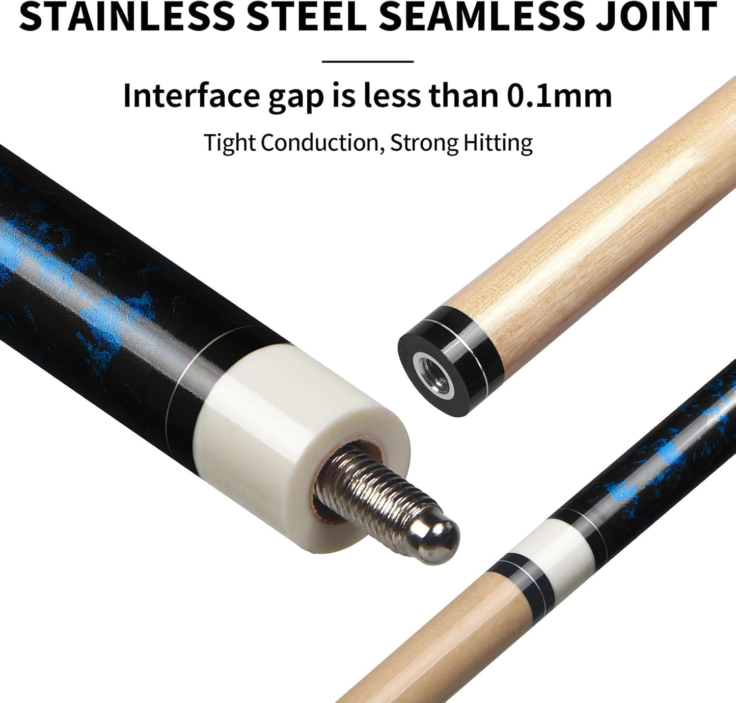 LOTKEY Pool Cue Set of 4-58 Inch 18~21 oz Canadian Maple Professional Billiard Cue Sticks, Pool Cue Stick with Extra 2 Pool Chalks, Pool Sticks for Adults, Durable, for Billiard Players