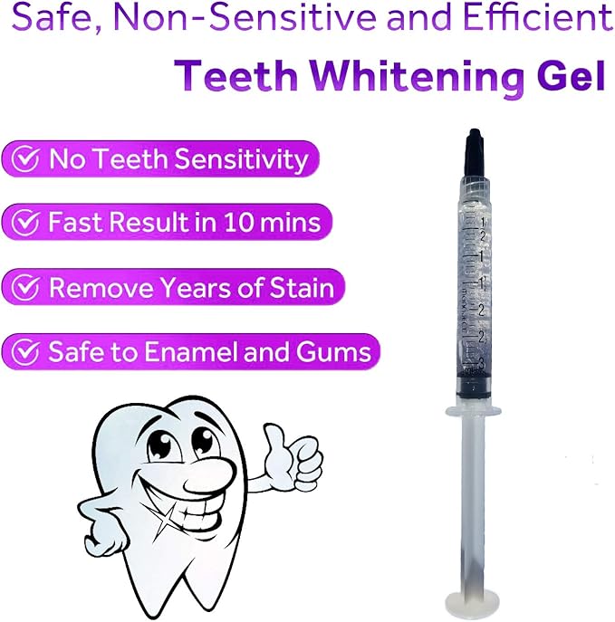 Bright White Smile 35% 10 Pack Teeth Whitening Gel Refills Bleaching Gel, No Sensitive Teeth Whitener, Great for Sensitive Tooth Whitening, Works with Teeth Whitening LED Light and Trays (10 X 3ML)