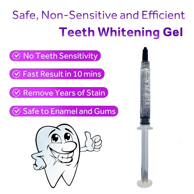 Bright White Smiles 44% Teeth Whitening Gel Syringe Refill Pack, Carbamide Peroxide, 5 Syringes (3ml),Tooth Whitener Formula