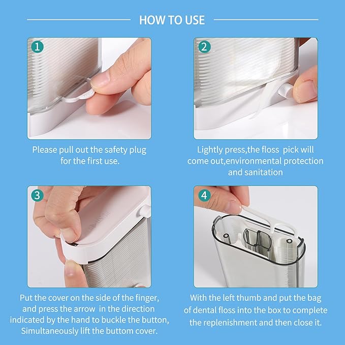 Dental Floss Dispenser-Adult Unbreakable and Shred-Resistant Flossers-188 Count Professional Toothpicks Sticks-Perfect Dental Tools for Super Clean Teeth