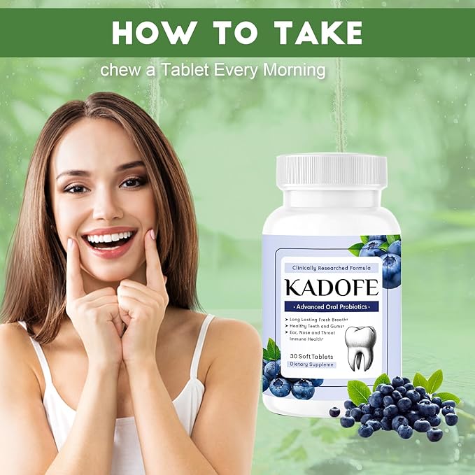 Oral Probiotics for Teeth and Gums & Fresh Breath - Gum Restore & Bad Breath Treatment for Adults |3.5 Billion Advanced Oral Probiotics for Bad Breath, Chewable 30 Tablets (Strawberries-1pcs)