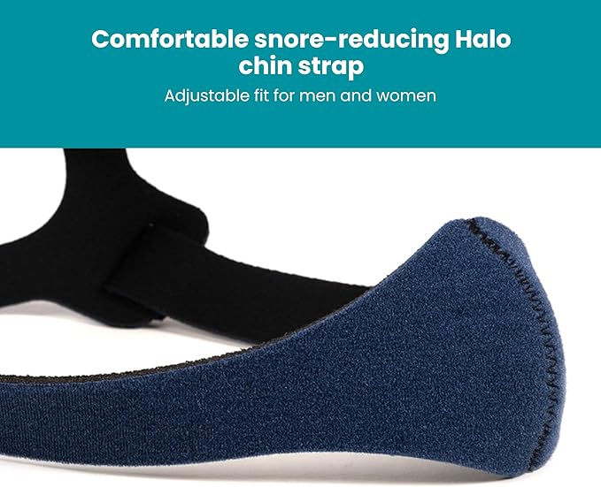 LifeSource Made in America Snoring Halo Chin Strap for CPAP Users, Chin Strap for Snoring Solution, Breathable, Adjustable, Latex Free, Comfortable Sleep Support for Men & Women