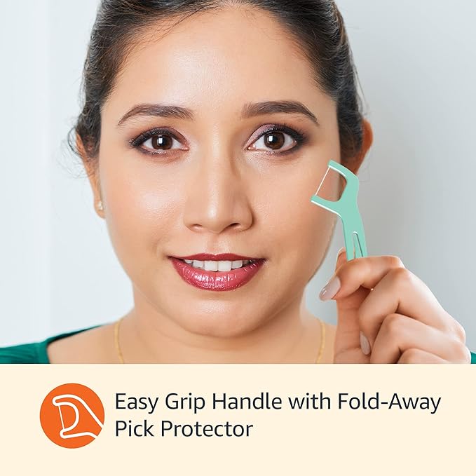 Amazon Basics Mint Dental Flosses, 540 Count, 6 Packs of 90