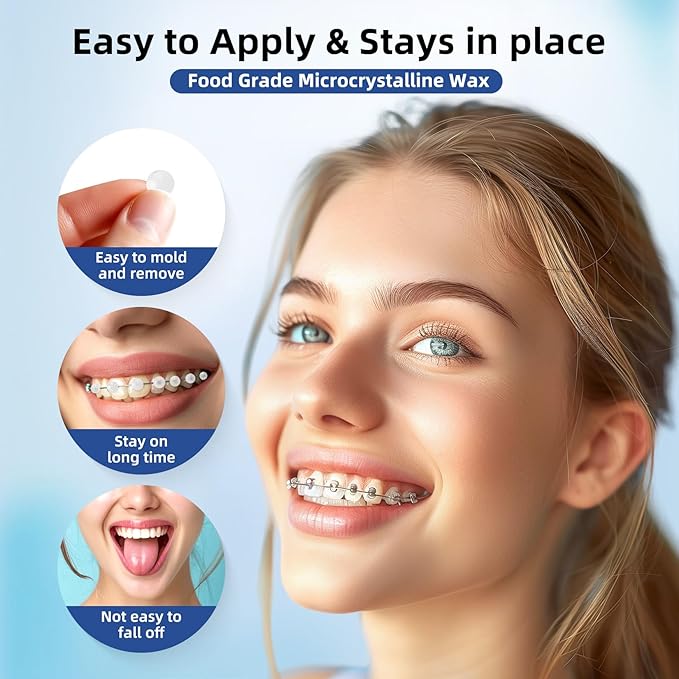 RAZOKO Orthodontic Wax for Braces Wax Dots 90 Individual Hygienic Packaging Dental Wax Mint