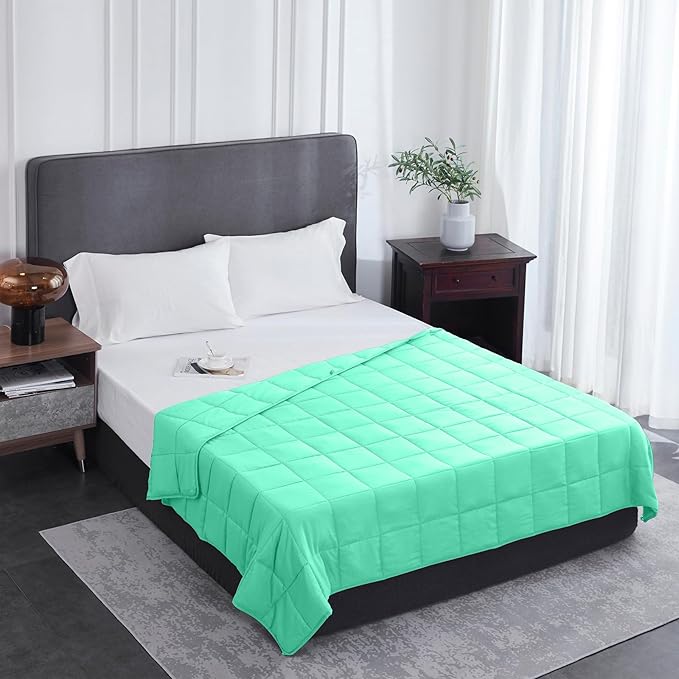 L'AGRATY Weighted Blanket - 48"x72" 20lbs Cooling Breathable Heavy Blanket with Glass Beads for Adult All-Season