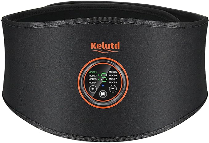 Abs Stimulator Belt-FDA Cleared EMS Massager Abdominal Toining Fitness Belt without GEL SHEET Tactical Abs Power Muscle Toner Workout Men Women & Bodybuilders USB Rechargeable Black KLT-07