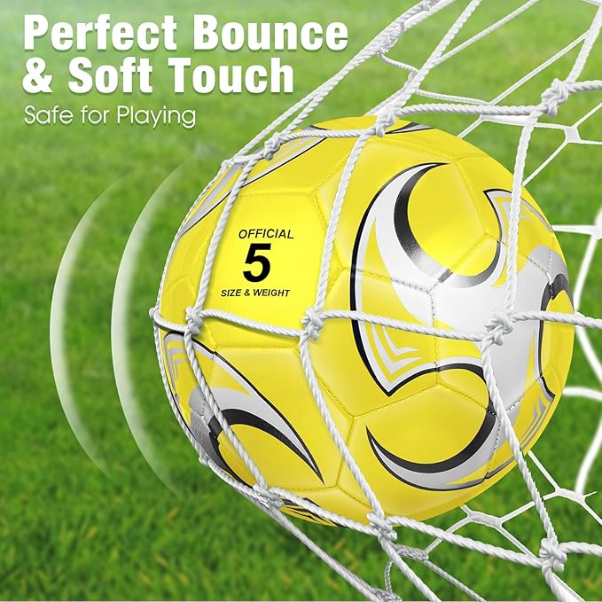 Lenwen 12 Pcs Soccer Balls with Pump Bulk Official Size 5 4 3 Kids Teen Adult Indoor Outdoor Sports Soccer Ball Toddler Youth Gift for Training Game Practice Christmas Operation