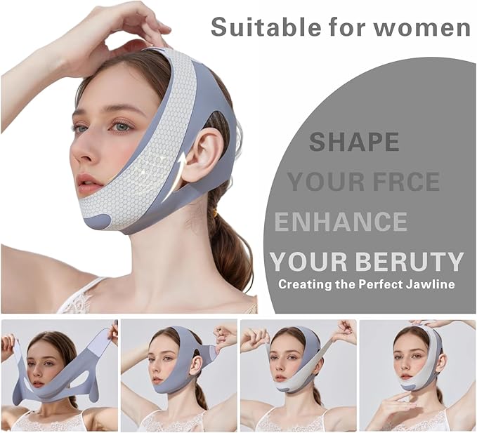 Chin Strap for CPAP Users, Chin Strap for Snoring, Chin Srap for Sleeping, Anti Snoring Devices Adjustable, Breathable and Reusable, Chin Strap for Men and Women to Graphene Stop Snoring (grey）