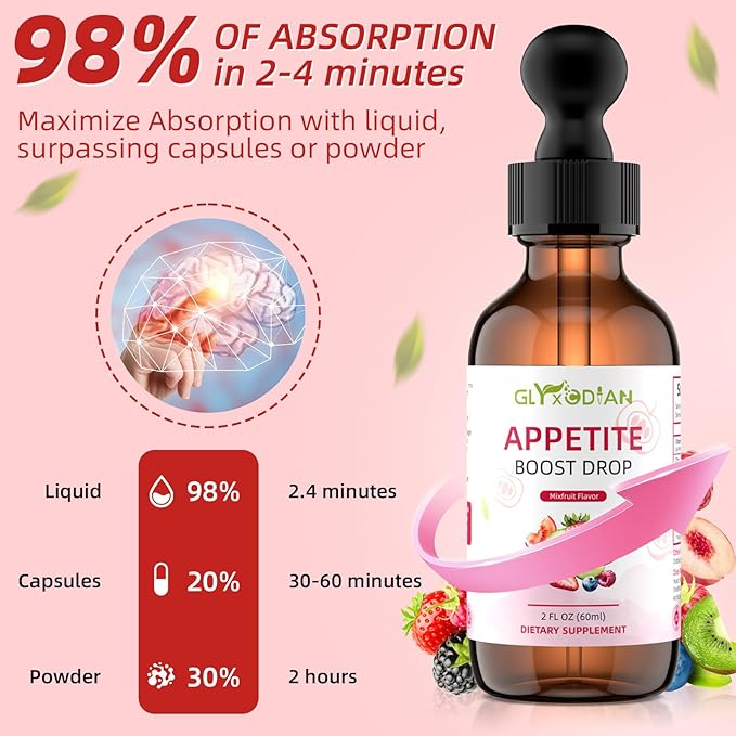 Appetite Booster Drops ：Premium Dietary Supplement for Kids Women Promotes Healthy Eating Improves Digestive Intestinal Health Aids Fast Digestion Absorption Support Growth Mixed Fruit Flavor