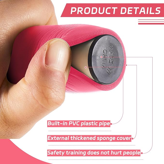 8 Pieces 23.6 Inches Foam Padded Escrima Sticks for Safe Practice Training Martial Arts and Karate with 4 Carry Bag Case