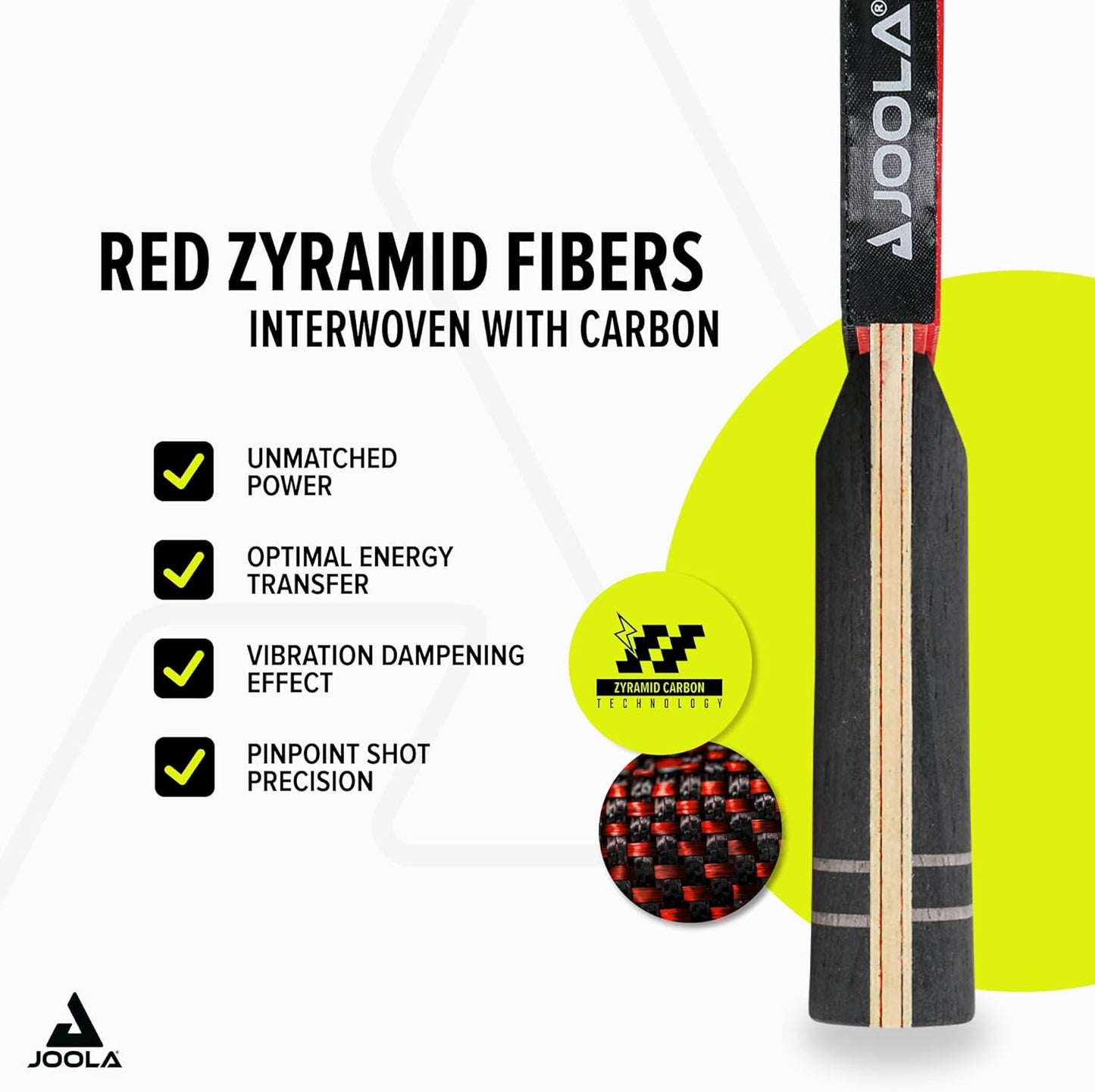 JOOLA Table Tennis Bat Infinity ITTF Approved Professional Carbon Table Tennis Bat for Advanced Players - with High-Tech Fibre, 7-Layer Bat Blade