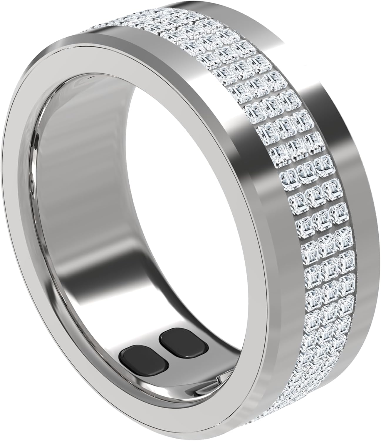 Jewels Smart Ring Health Tracker 18.2mm, 5 Days Working Time, Sports Mode, Sleep Monitor, Heart Rate, Calorie Counter, Blood Oxygen – Silver